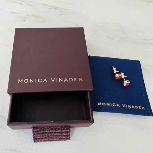 Monica Vinader Siren Stud Earrings, Pink Quartz/Rose Gold, NEW IN BOX Pink