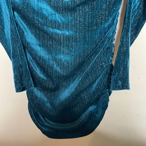 Michael Costello x Revolve Libra Mini Dress in Turquoise XS