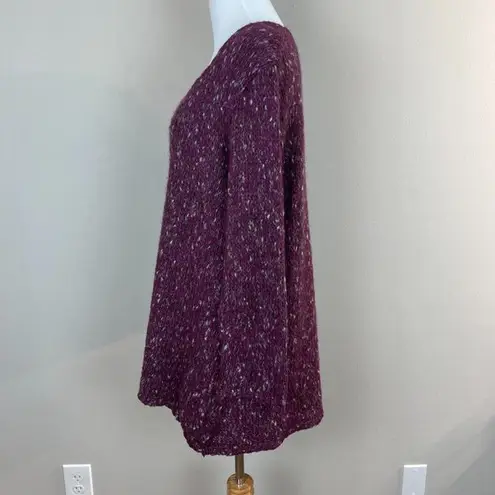 Tricots Jean Marc Tunic Sweater M Purple Open Knit Wool Mohair Blend Womens Size M