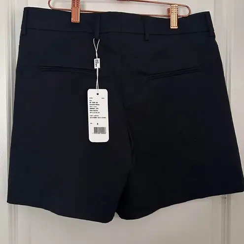 Akris Punto Miata Pleated Shorts Bleu Marine Cotton Career Chic Size 8 NEW