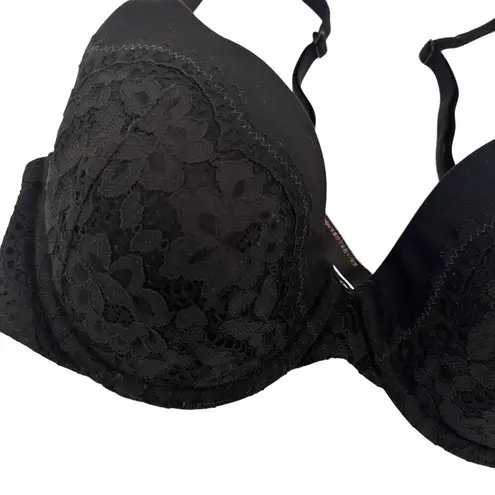 Victoria's Secret  Body By Victoria Lined Perfect Coverage Lace Black Bra 34D - Image 2