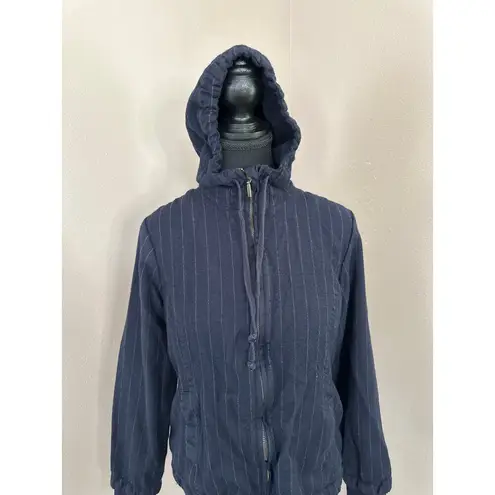 Betabrand Wool Blue Pinstripe Zip Up Blazer/Jacket Size L