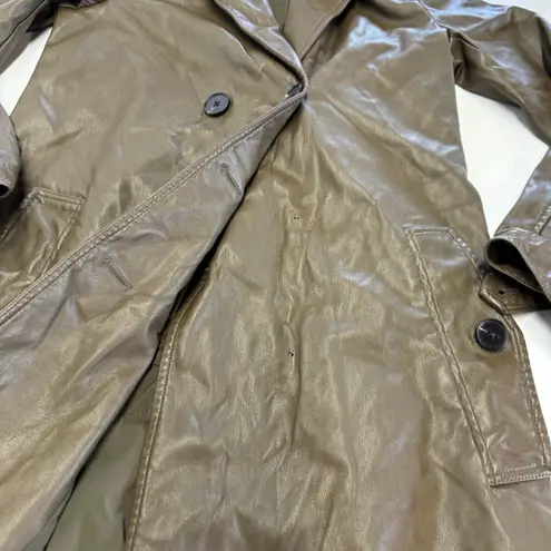 Marissa Webb Coat Womens 0 Green Faux Leather Trench Jacket