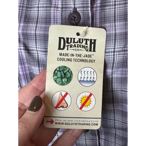 Duluth Trading Co Dress Women 2XL Purple Armachillo Cooling Plaid Shirt Mini NWT Size XXL