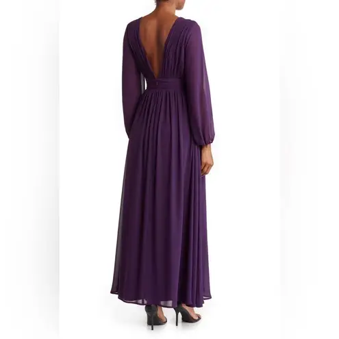 Love by Design NWOT Iris Plunge Neck Long Sleeve Maxi Dress size Large