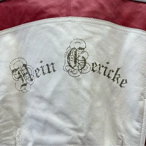 Hein Gericke leather motorcycle moto riding jacket. Women's 12. Red and white.