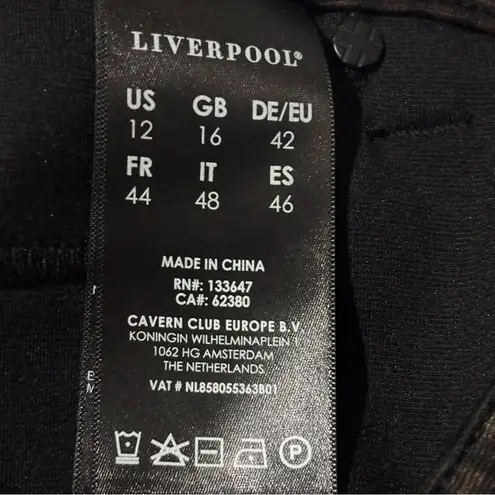 Liverpool Women’s Madonna Skinny Pants in Black Brown Grid size 12 Inseam 31”