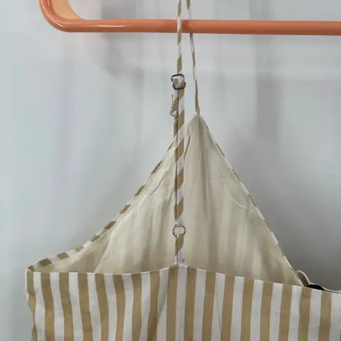 Line and Dot Ryline Dress Size Small Yellow Stripe Yellow/Tan Ruffle Tie Waist NWT