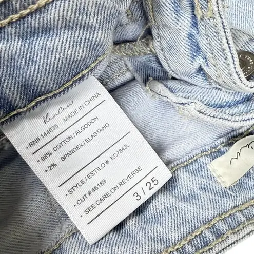 KanCan CARGO JEANS Light Blue Stretch Size 3 (25) Raw Hem Women's Pant 26” Long