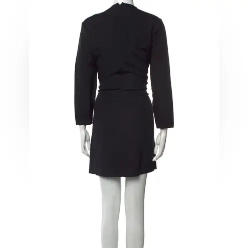 Adolfo Vintage 70s 80s Black Shift Dress with Removable or Adjustable Dickey szL