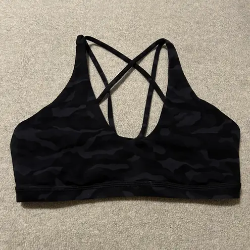 Lululemon Full Freedom Bra Size 6 A/B Cup Sequoia Camo Print Deep Coal Black