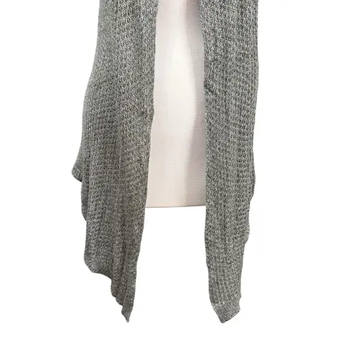Maglia Silk Blend Open Front Drape Vest Gray Sleeveless Cardigan Medium - Image 3