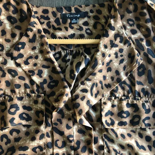 Timing NWOT  Sheer Leopard Print Blouse