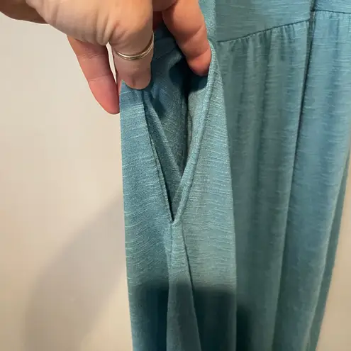 Womens Pant Romper Jumper Blue Green Loose Wideleg Leg OFF SHOULDER Pockets XL