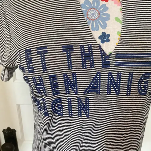 H.I.P. Striped Ringer Text Tee 