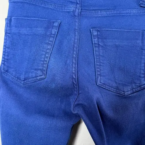 Victoria Beckham Womens Colbalt Blue Mide Rise Skinny Jeans Size 25 designer