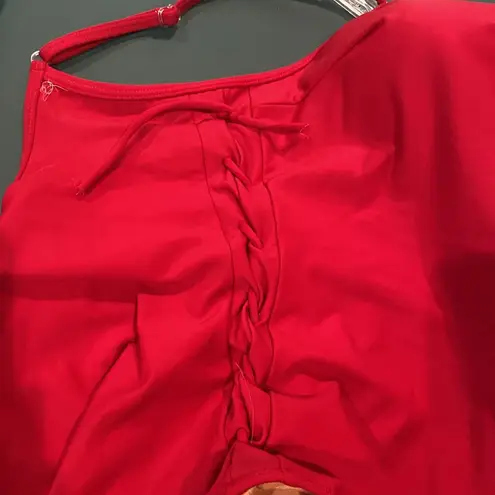 Newport News  Red 1 Piece Swim Bathing Suit 14