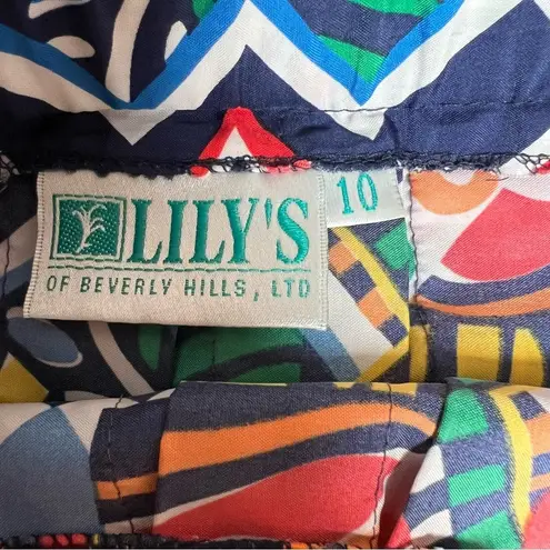 VTG Lily’s Beverly Hills Pleated Mini Skirt Tennis Colorful Retro 80s Size XS/S Blue