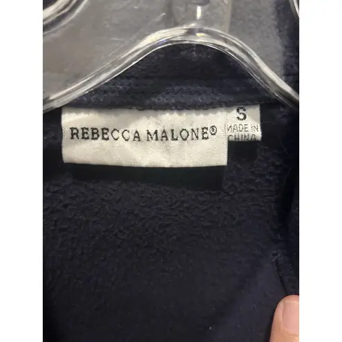 Rebecca Malone Women’s Size Small Blue Embroidered Cardinal Zip Up Fleece Vest