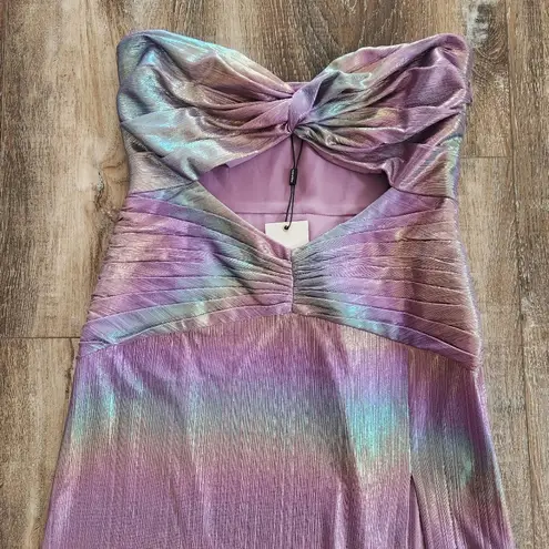 Retrofete Soleil Dress in Lilac Aurora Size XS Strapless NWT Cutout Maxi Rainbow Purple