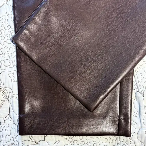 Babaton Aritzia Neo Vegan Leather Pants in Dark Chocolate Coffee Bean Sz 12