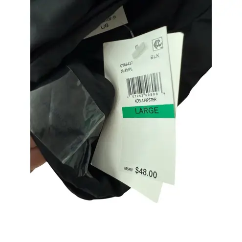 BECCA by Rebecca virtue Becca Adela Black Shirred Hipster Bikini Swimsuit Bottoms Size Large