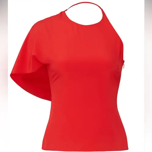 Cushnie Cold Shoulder Cape Sleeve Top Red Size 2