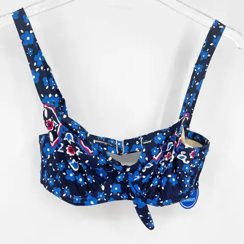 SWIMSUITS FOR ALL Paisley Bow Underwire Bikini Top Size 4