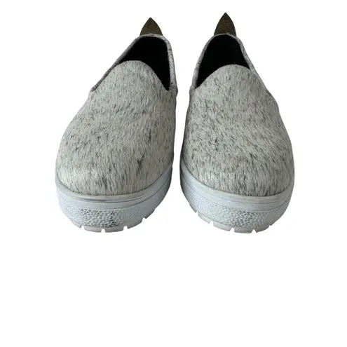 Agave Sky Cowhide Tennis Shoes in Salt and Pepper 7.5 Black