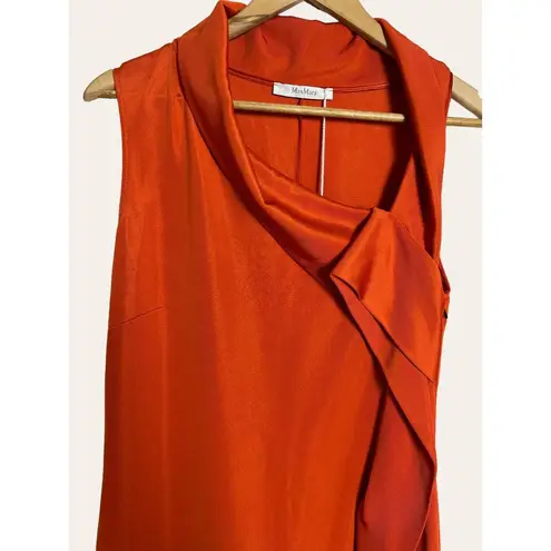 Max Mara Red Sleeveless Mirte Sheath Stretchy Cocktail Dress Size 10