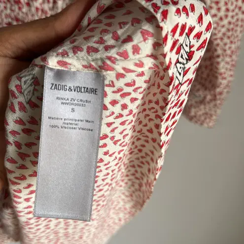 Zadig & Voltaire Rinka Heart-print Dress In Red Silk Small