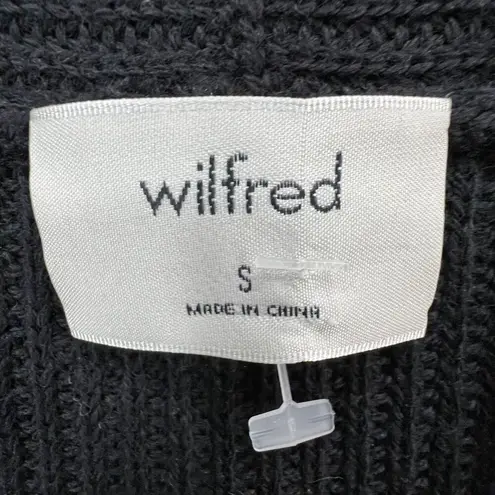 Wilfred Long Knit Vest Womens Small Black Sleeveless Open Front Pockets Duster