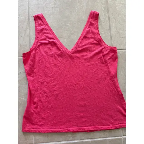 Boden Shirt Womens Large Pink Double V Neck Classic Preppy Minimalist Beachy