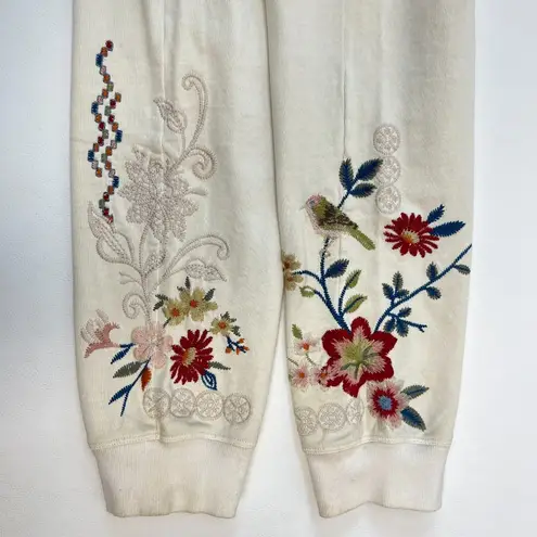 Johnny Was NWOT Embroidered Floral Sweat Suit 2Pcs Set Sweatshirt Tracksuit Pants