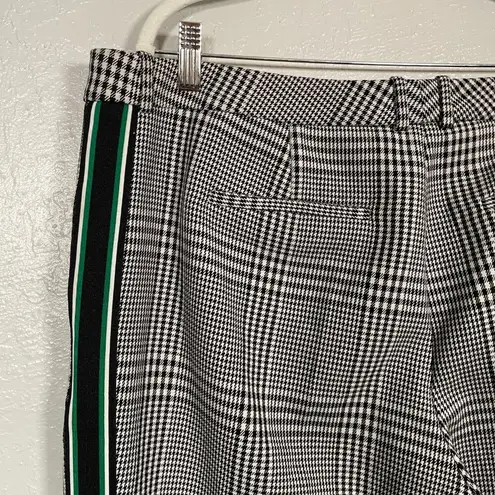 Hugo Boss Women 12 Black White Houndstooth Torominala Glen Plaid Ankle Trousers