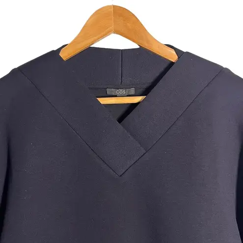 COS  V Neck Sweatshirt Sweater Size Small Navy Blue Oversized Boxy