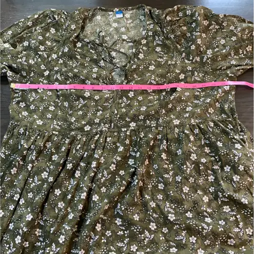 Old Navy  XXL Dress Floral Print Long Sleeve Boho‎ Green Casual Women's