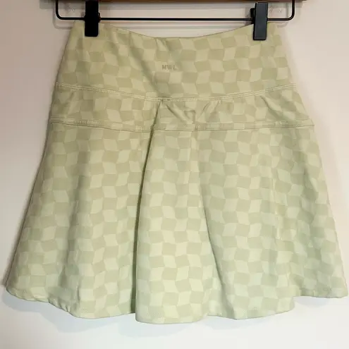 Madewell  Flex Side-Slit Skirt in Light Green Checkerboard - Size: Small - Image 8