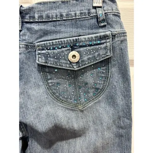 Vanilla Star Jeans Vintage Y2K Vanilla Star Rhinestone‎ Embellished Flare Jeans Women’s Size 7