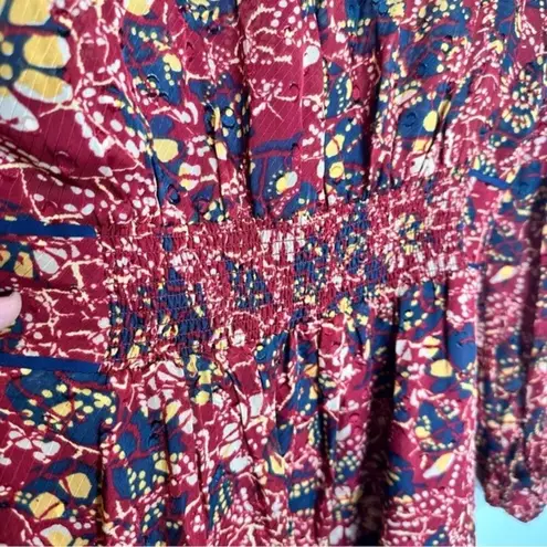 Ba&sh NWT Giani Printed Mini Dress in Bordeaux