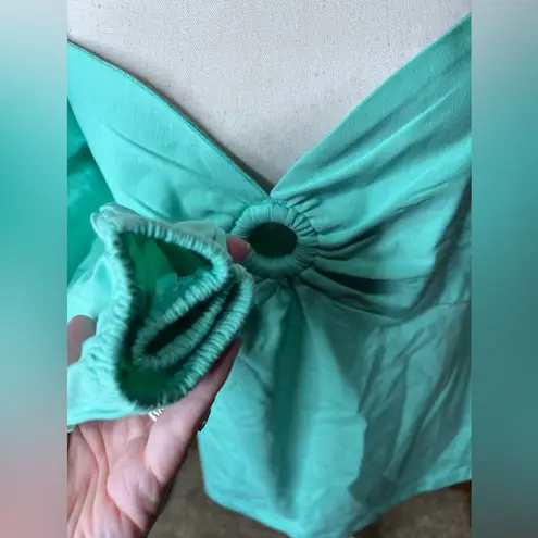 Boston Proper teal blouse size large