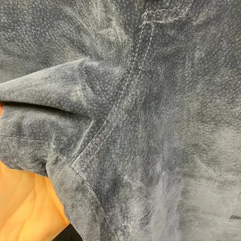 Vintage Bushwacker Genuine Suede Leather Womens 12 Pants Blue Highwaisted USA