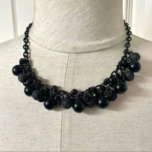 Ny Collection  black beaded cluster necklace