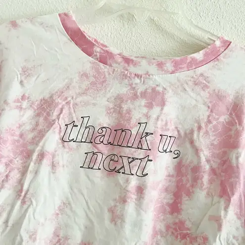 Ariana Grande H&M Divided Thank U Next Pink Tie Dye Cropped Tee Top Size Large