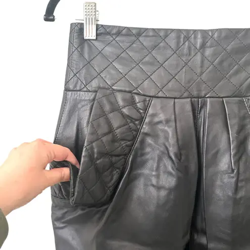 PREEN BY THORNTON BREGAZZI Quilted Leather Skirt Black Small