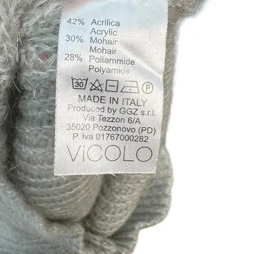 Vicolo Crewneck Sweater Balloon Sleeve Knit Mohair Acrylic Grey One Size Gray Size undefined