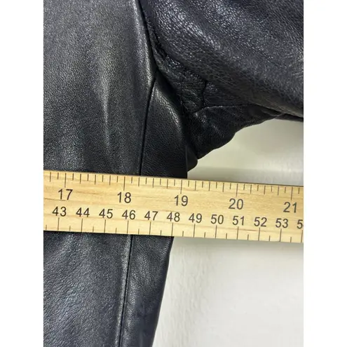 Siena Studio Vintage Genuine Leather Button Front Jacket Size 6 Black