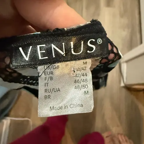 Venus  Black and Blue Striped Women's Top Size M