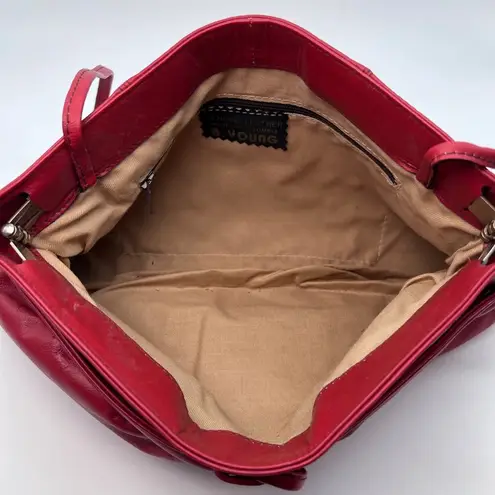 B Young 80s Red Leather Crossbody Bag Handmade Colombia Genuine