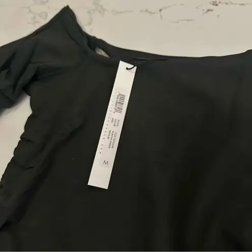 Susana Monaco Open Arm Gathered Long Sleeve Dress | Hunter Green | NWT | M